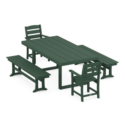 Lakeside 5-Piece Dining Set with Benches