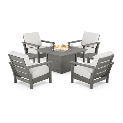 Harbour 5-Piece Conversation Set with Fire Pit Table