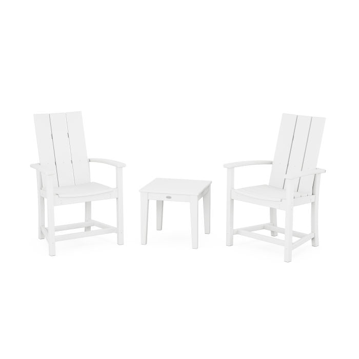 Modern 3-Piece Upright Adirondack Chair Set