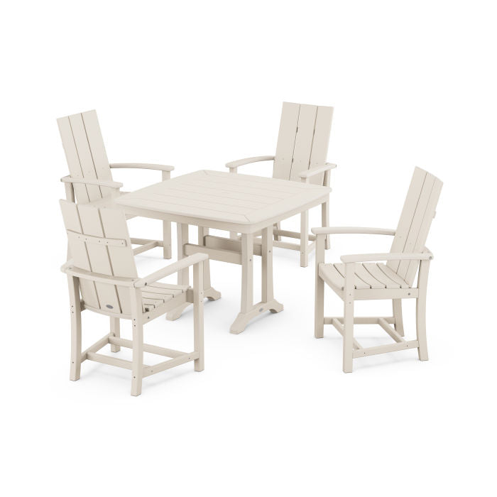 Modern Adirondack 5-Piece Dining Set with Trestle Legs