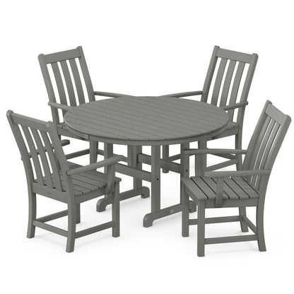 Vineyard 5-Piece Round Farmhouse Dining Set