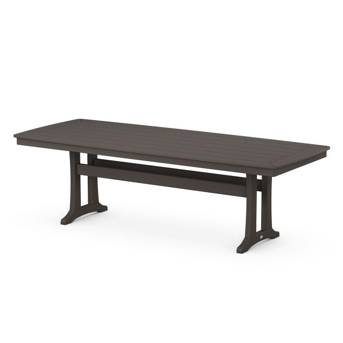 Nautical Trestle 39" x 97" Dining Table in Vintage Finish
