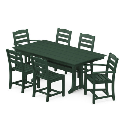 La Casa Café 7-Piece Farmhouse Trestle Dining Set