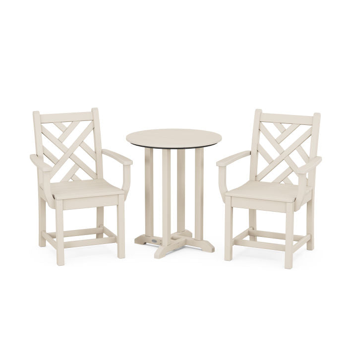 Chippendale 3-Piece Round Dining Set