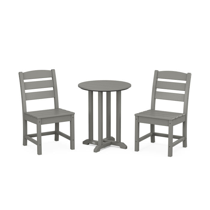 Lakeside Side Chair 3-Piece Round Dining Set