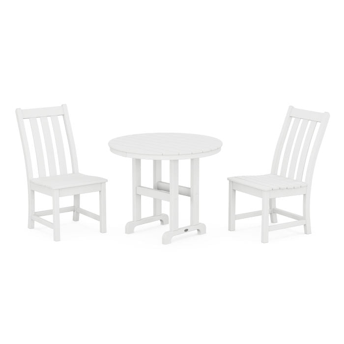 Vineyard Side Chair 3-Piece Round Dining Set