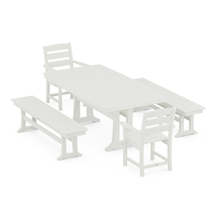 Lakeside 5-Piece Dining Set with Trestle Legs in Vintage Finish