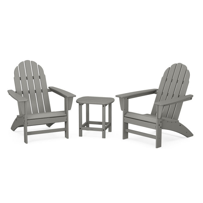 Vineyard 3-Piece Adirondack Set with South Beach 18" Side Table