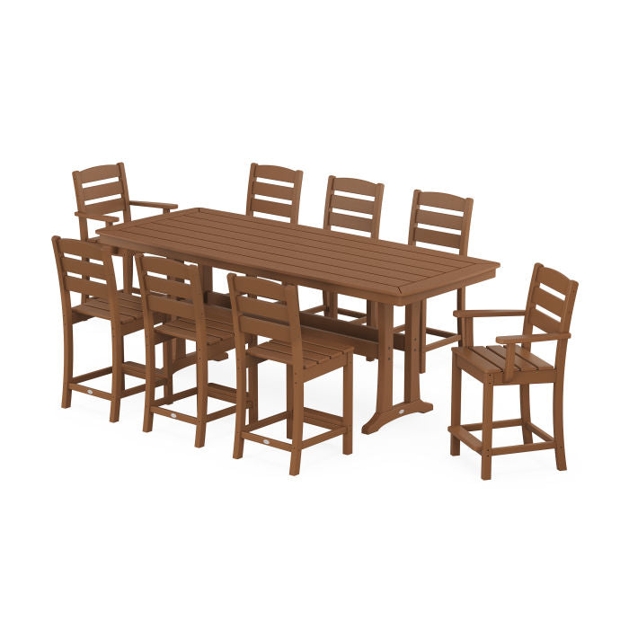 Lakeside 9-Piece Counter Set with Trestle Legs