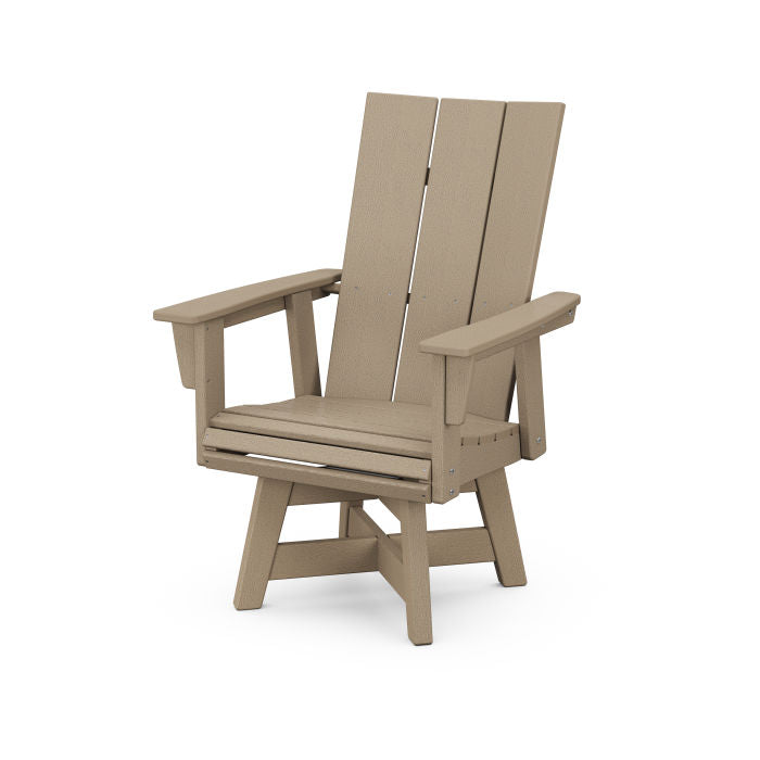 Modern Curveback Adirondack Swivel Dining Chair in Vintage Finish