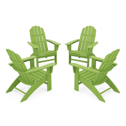 4-Piece Vineyard Curveback Adirondack Chair Conversation Set