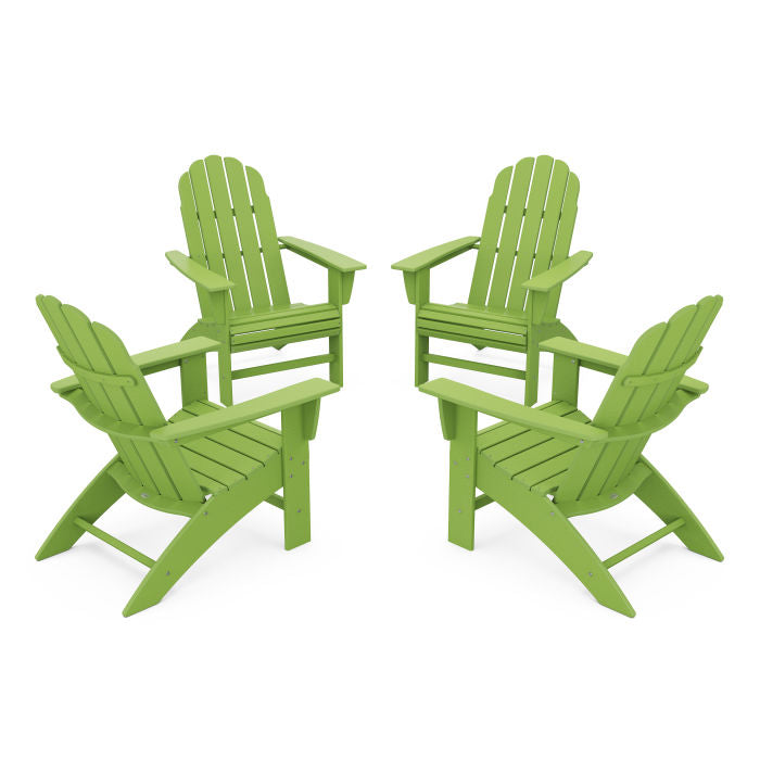 4-Piece Vineyard Curveback Adirondack Chair Conversation Set