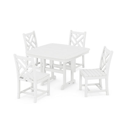 Chippendale Side Chair 5-Piece Dining Set with Trestle Legs