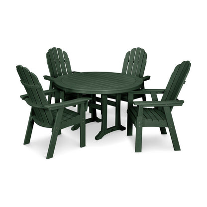 Vineyard Curveback Adirondack 5-Piece Nautical Trestle Dining Set
