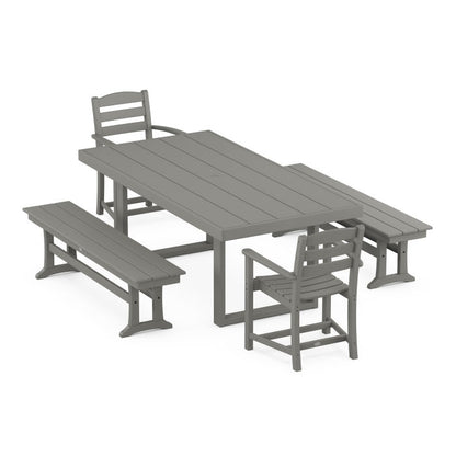 La Casa Café 5-Piece Dining Set with Benches