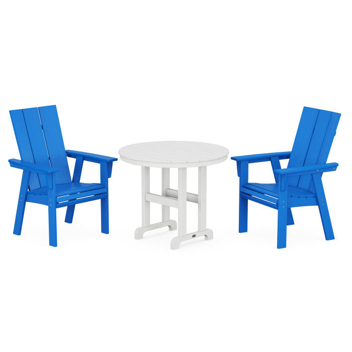 Modern Adirondack 3-Piece Round Dining Set