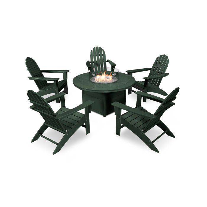 Vineyard Adirondack 6-Piece Chat Set with Fire Pit Table