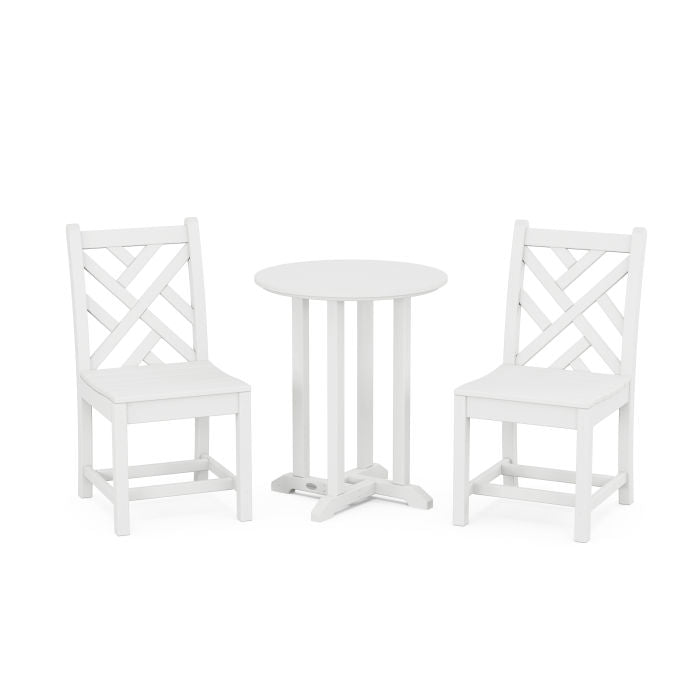 Chippendale Side Chair 3-Piece Round Dining Set