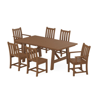 Traditional Garden 7-Piece Rustic Farmhouse Dining Set