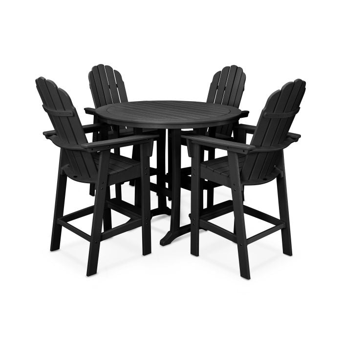 POLYWOOD Vineyard Curveback Adirondack 5-Piece Nautical Trestle Bar Set - Thumbnail 5