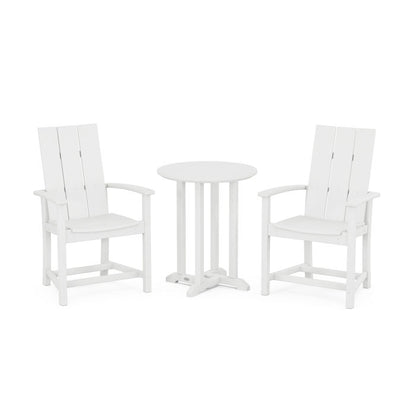 Modern Adirondack 3-Piece Round Farmhouse Dining Set