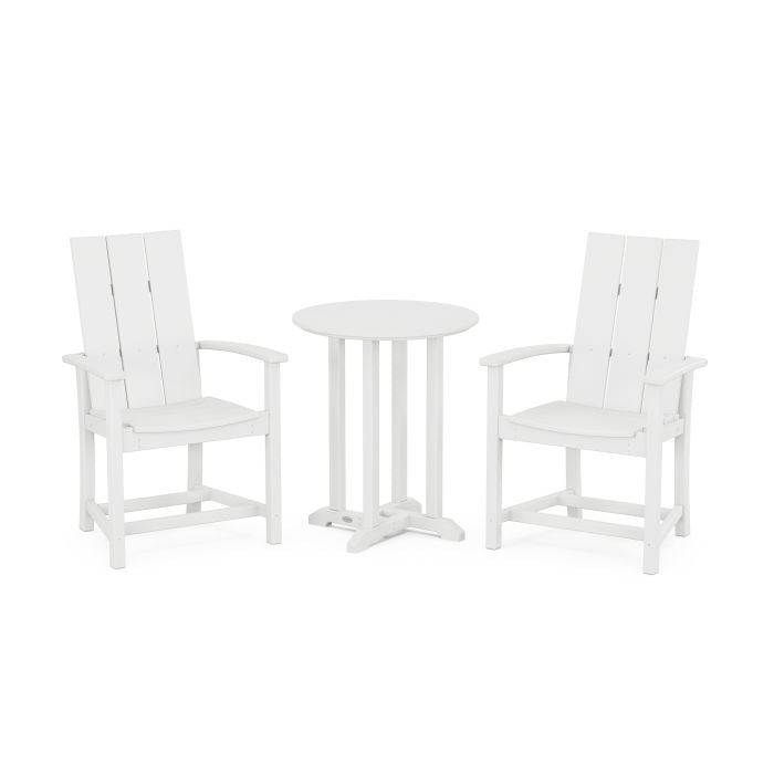 Modern Adirondack 3-Piece Round Farmhouse Dining Set