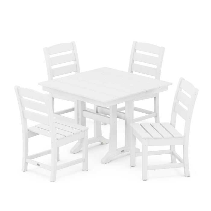 Lakeside 5-Piece Farmhouse Trestle Side Chair Dining Set