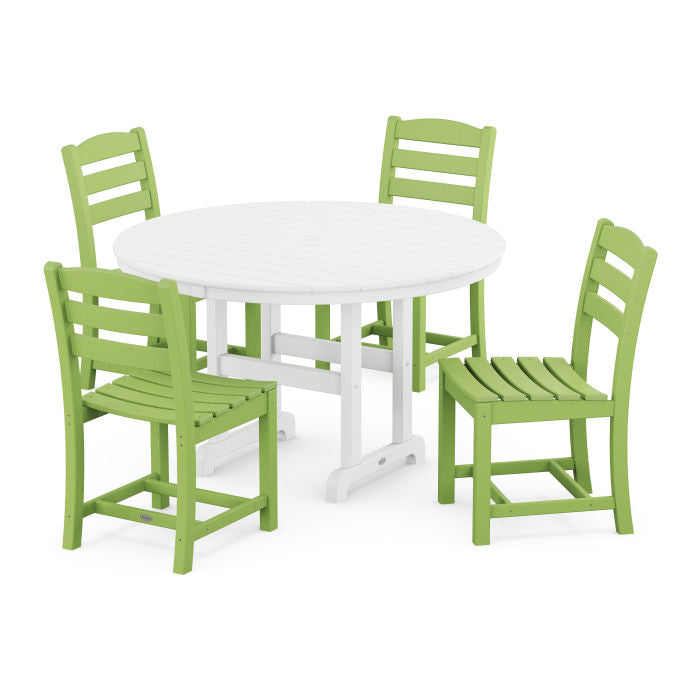 La Casa Café Side Chair 5-Piece Round Farmhouse Dining Set