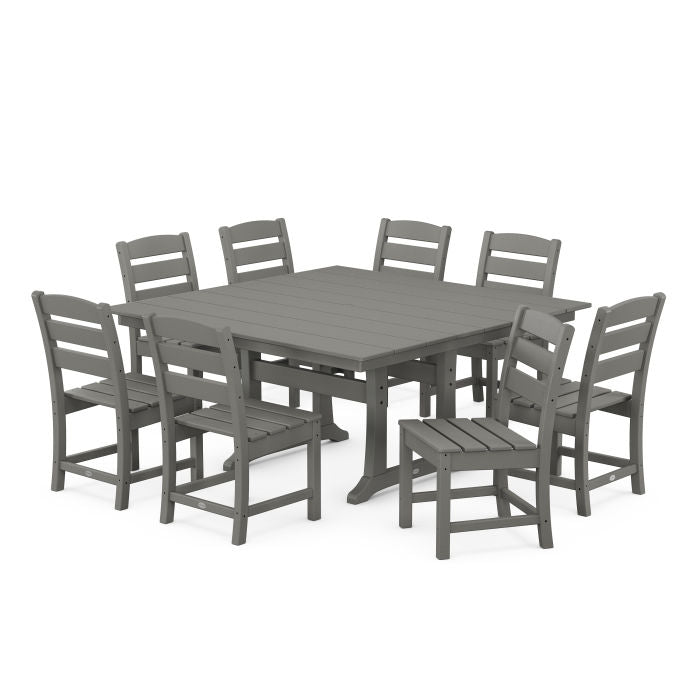 Lakeside 9-Piece Farmhouse Trestle Dining Set