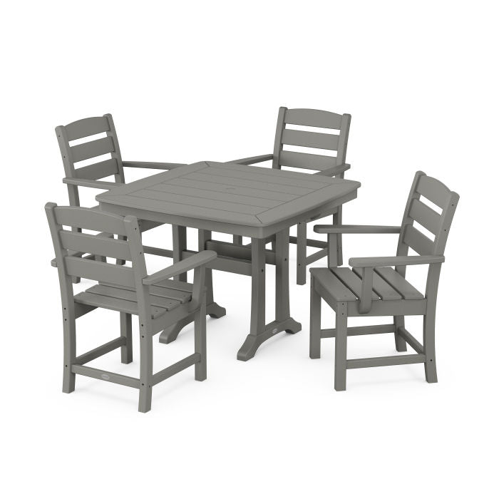Lakeside 5-Piece Dining Set with Trestle Legs