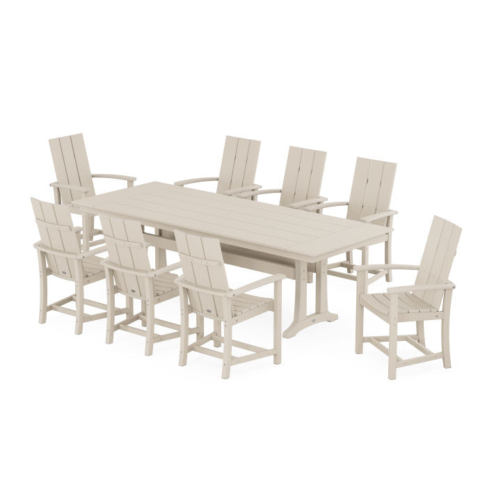 Modern Adirondack 9-Piece Farmhouse Dining Set with Trestle Legs