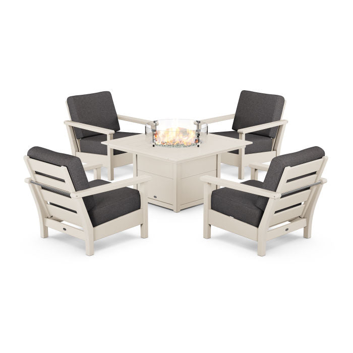 Harbour 5-Piece Conversation Set with Fire Pit Table