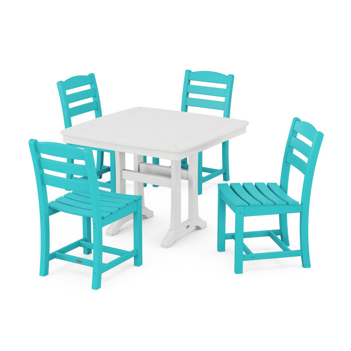 La Casa Café Side Chair 5-Piece Dining Set with Trestle Legs