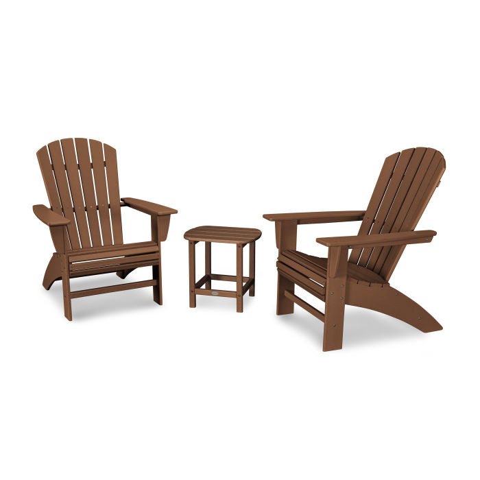 Nautical 3-Piece Curveback Adirondack Set