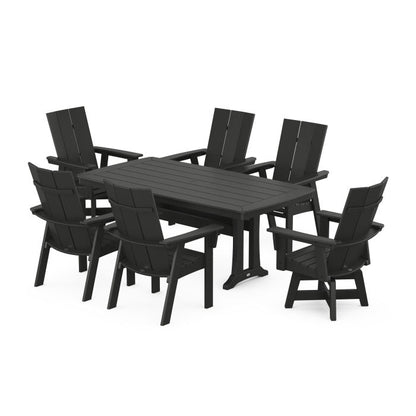 Modern Adirondack 7-Piece Dining Set with Trestle Legs