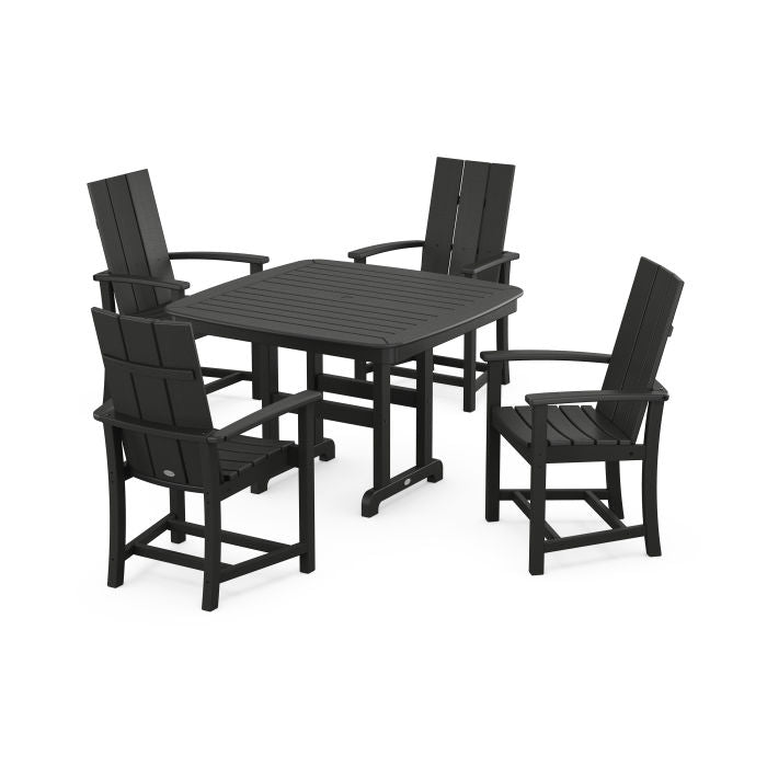 Modern Adirondack 5-Piece Dining Set with Trestle Legs