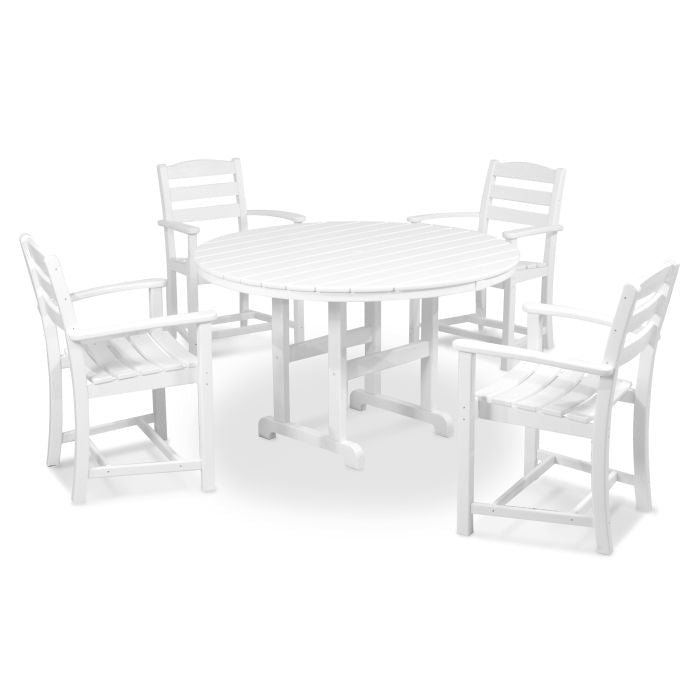 La Casa Café 5-Piece Round Farmhouse Dining Set