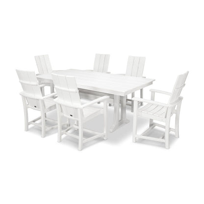 Modern Adirondack 7-Piece Farmhouse Dining Set with Trestle Legs