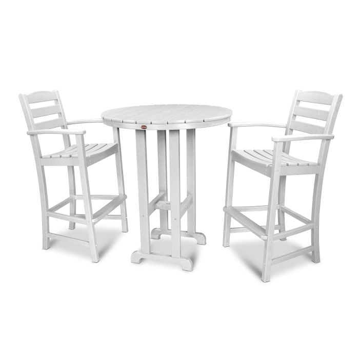 La Casa Café 3-Piece Round Farmhouse Bar Set