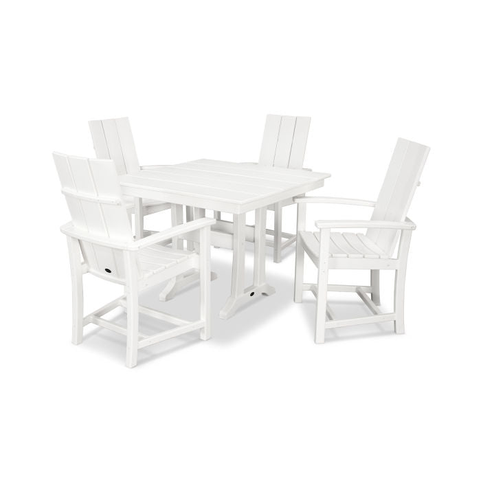 Modern Adirondack 5-Piece Farmhouse Trestle Dining Set