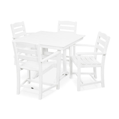 La Casa Café 5-Piece Farmhouse Trestle Arm Chair Dining Set