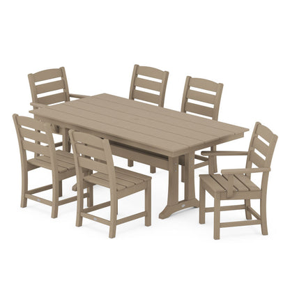 Lakeside 7-Piece Farmhouse Trestle Dining Set in Vintage Finish