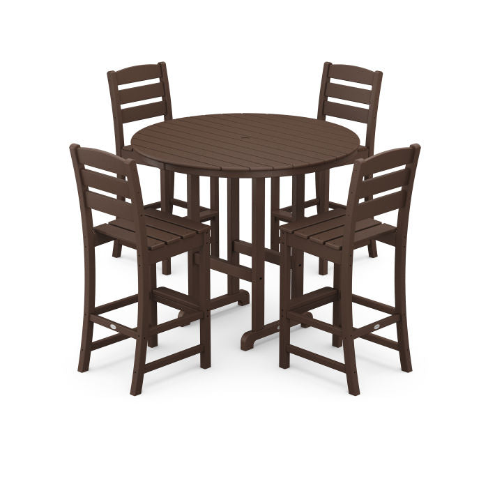 Lakeside 5-Piece Round Farmhouse Side Chair Bar Set