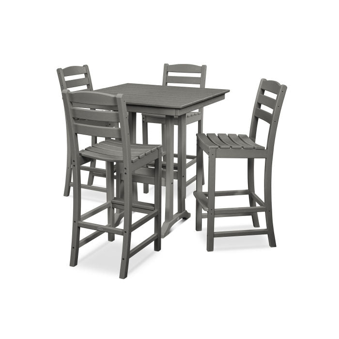 La Casa Café 5-Piece Farmhouse Trestle Bar Set