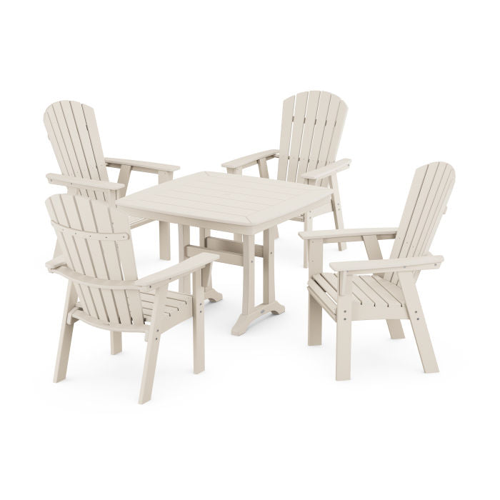 Nautical Adirondack 5-Piece Dining Set with Trestle Legs