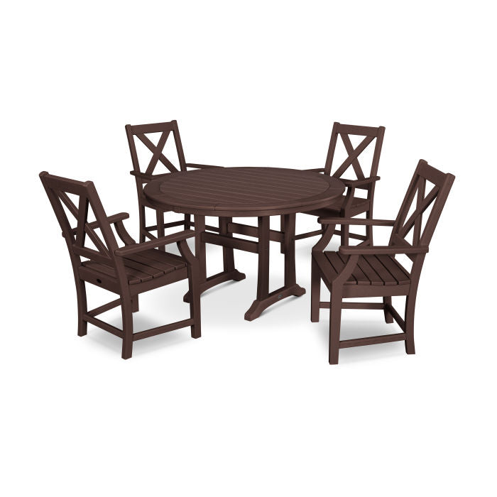 Braxton 5-Piece Nautical Trestle Arm Chair Dining Set