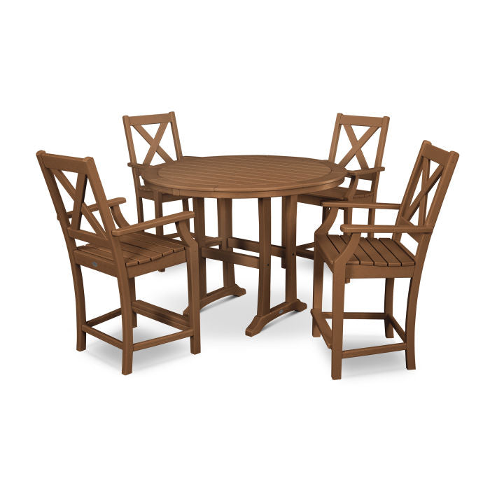 Braxton 5-Piece Nautical Trestle Arm Chair Counter Set