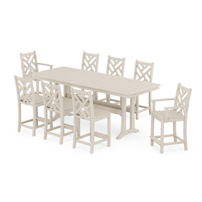 Chippendale 9-Piece Counter Set with Trestle Legs