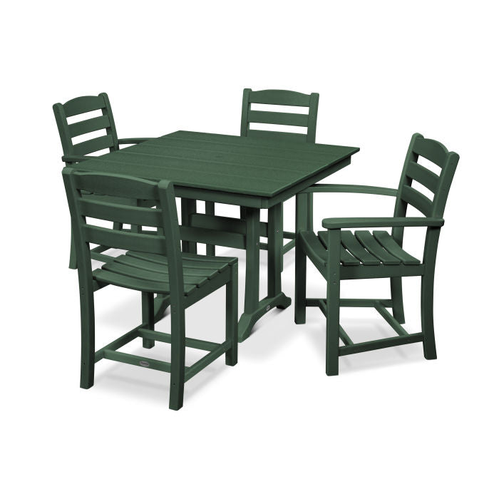 La Casa Café 5-Piece Farmhouse Dining Set with Trestle Legs