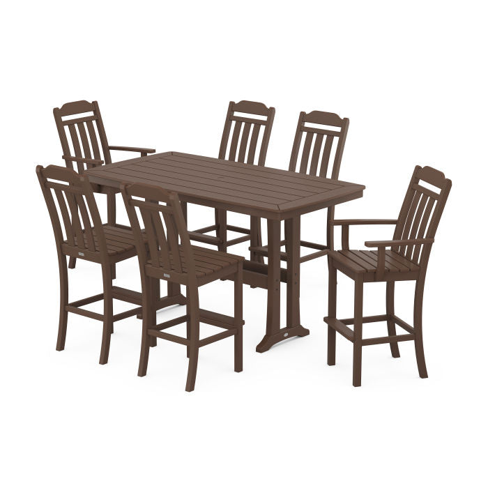 Country Living 7-Piece Bar Set with Trestle Legs